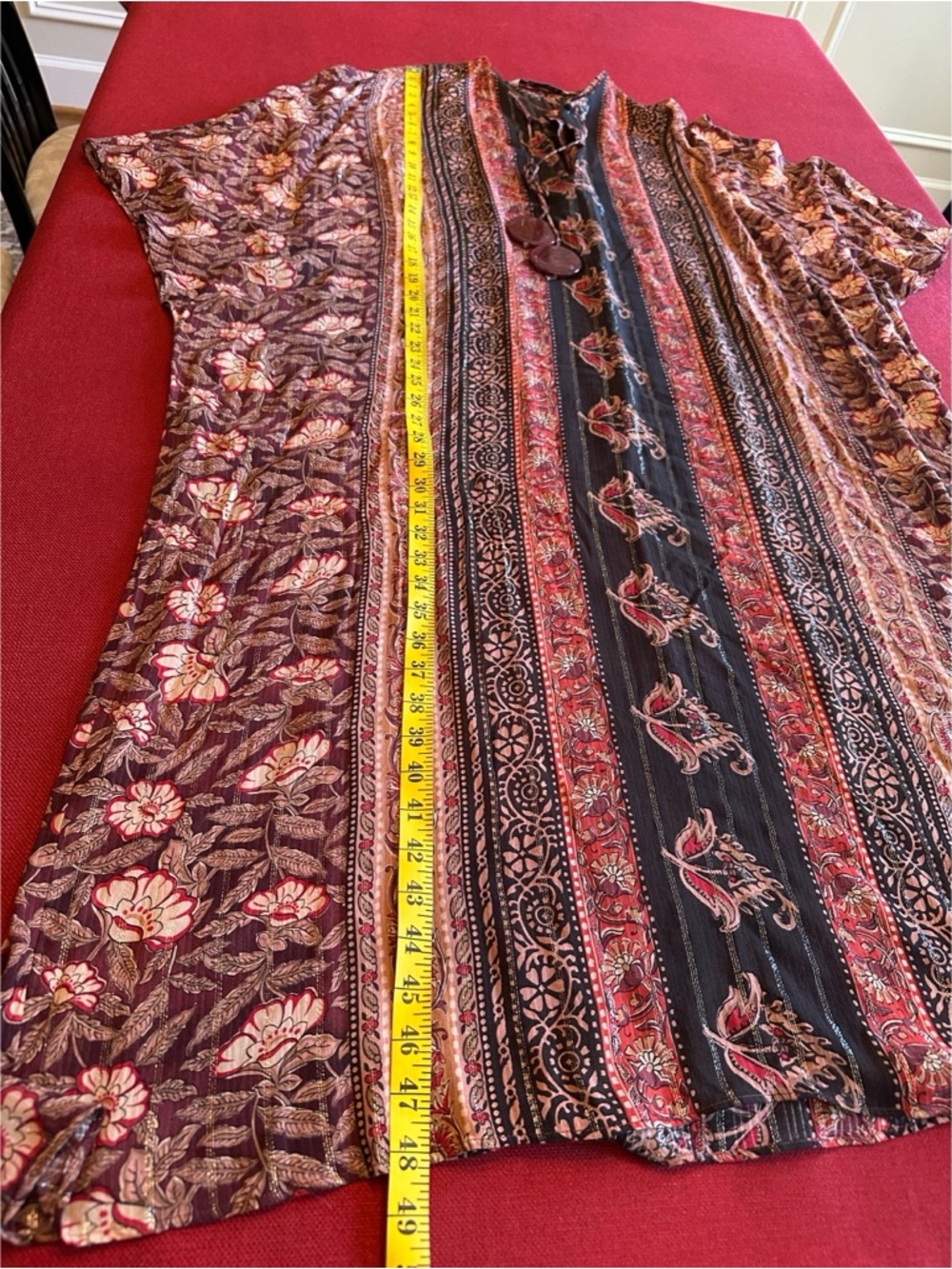 Zara Boho Floral & Striped Maxi Kaftan Long Dress, M - Picture 13 of 15